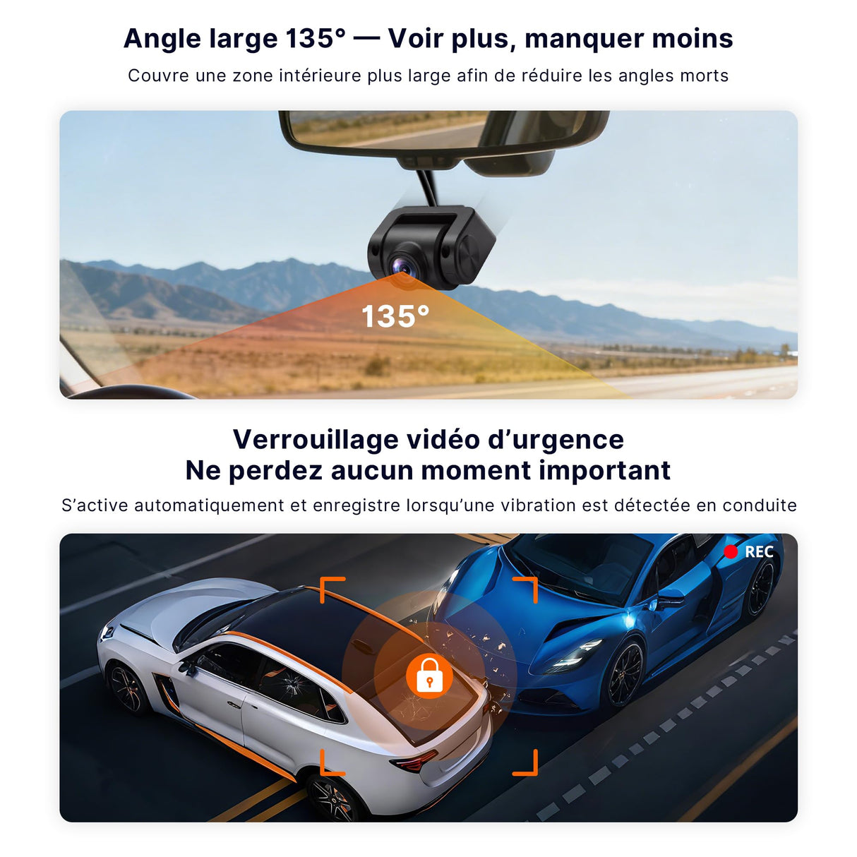 ATOTO AC-HN9CBV1 Caméra d’Habitacle Arrière (Montée à l’Avant), AHD 1080p 30fps, Vision Nocturne Starlight, Grand Angle 135°, Enregistrement en Boucle, Mode Parking, Compatible Série V10