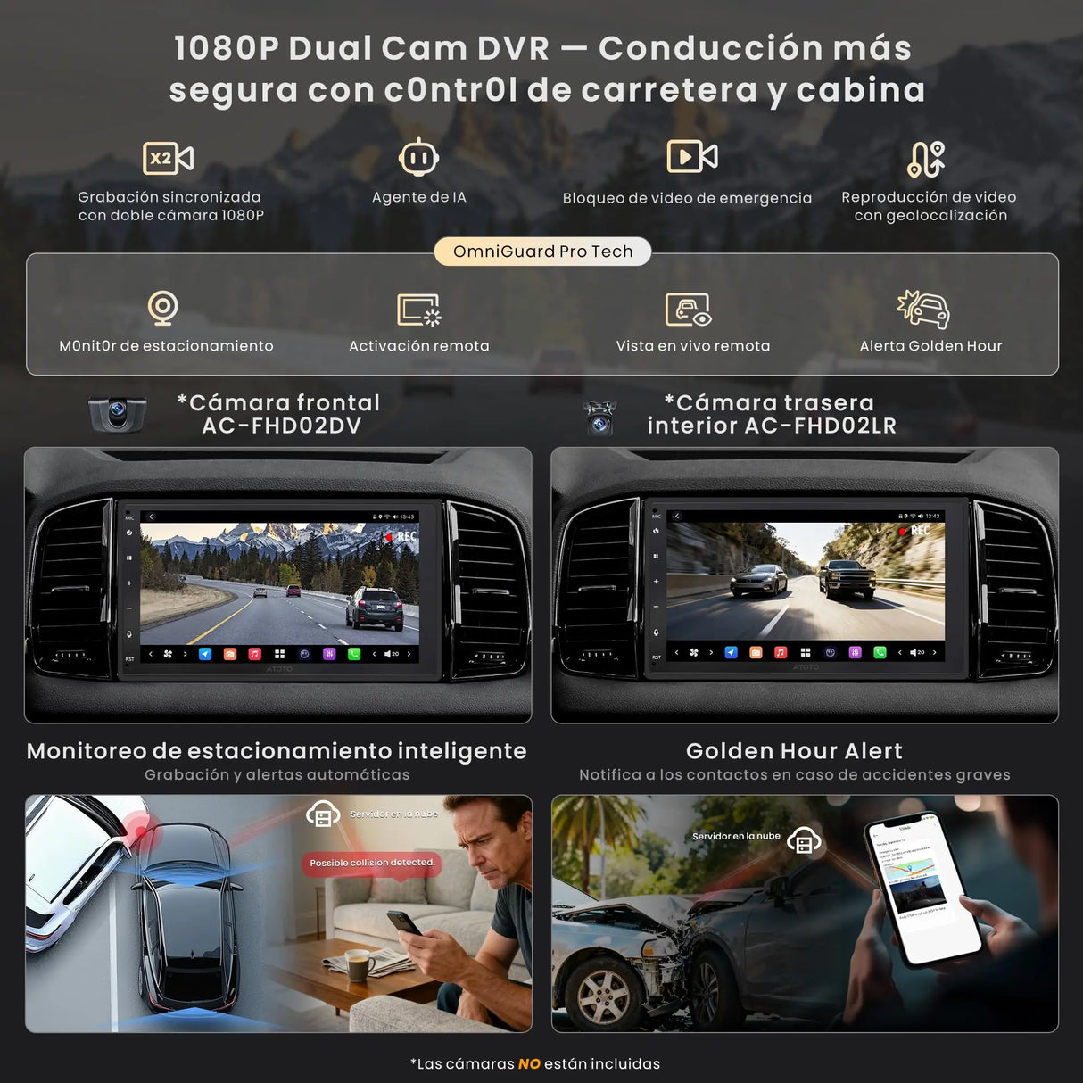 ATOTO X10DG2B7E Radio 2 DIN Android 7" QLED DAB, 8GB+128GB, CarPlay y Android Auto Inalámbricos, 4G LTE, Asistente de Voz AI, GPS, Micrófono Dual, Bluetooth, LRV, 36B-EQ, Entrada HDMI