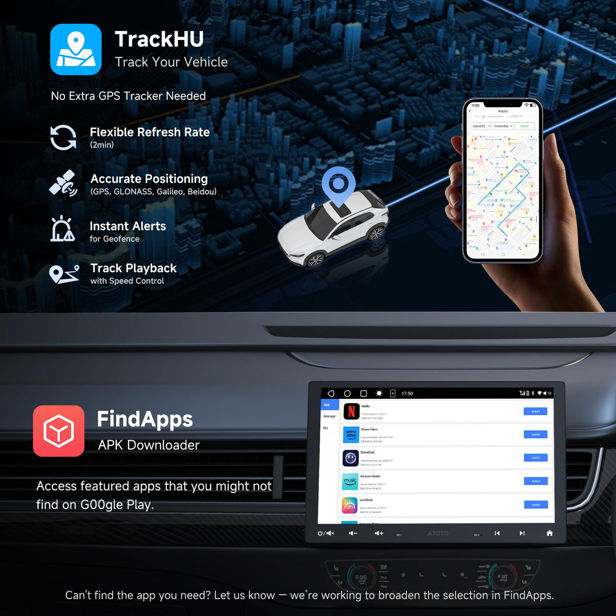ATOTO A6G110PF 10.1" 8-Core Single & Double Din Apple Carplay Head Unit Wireless CarPlay, Android Auto GPS Tracker ChatGPT QLED Touchscreen