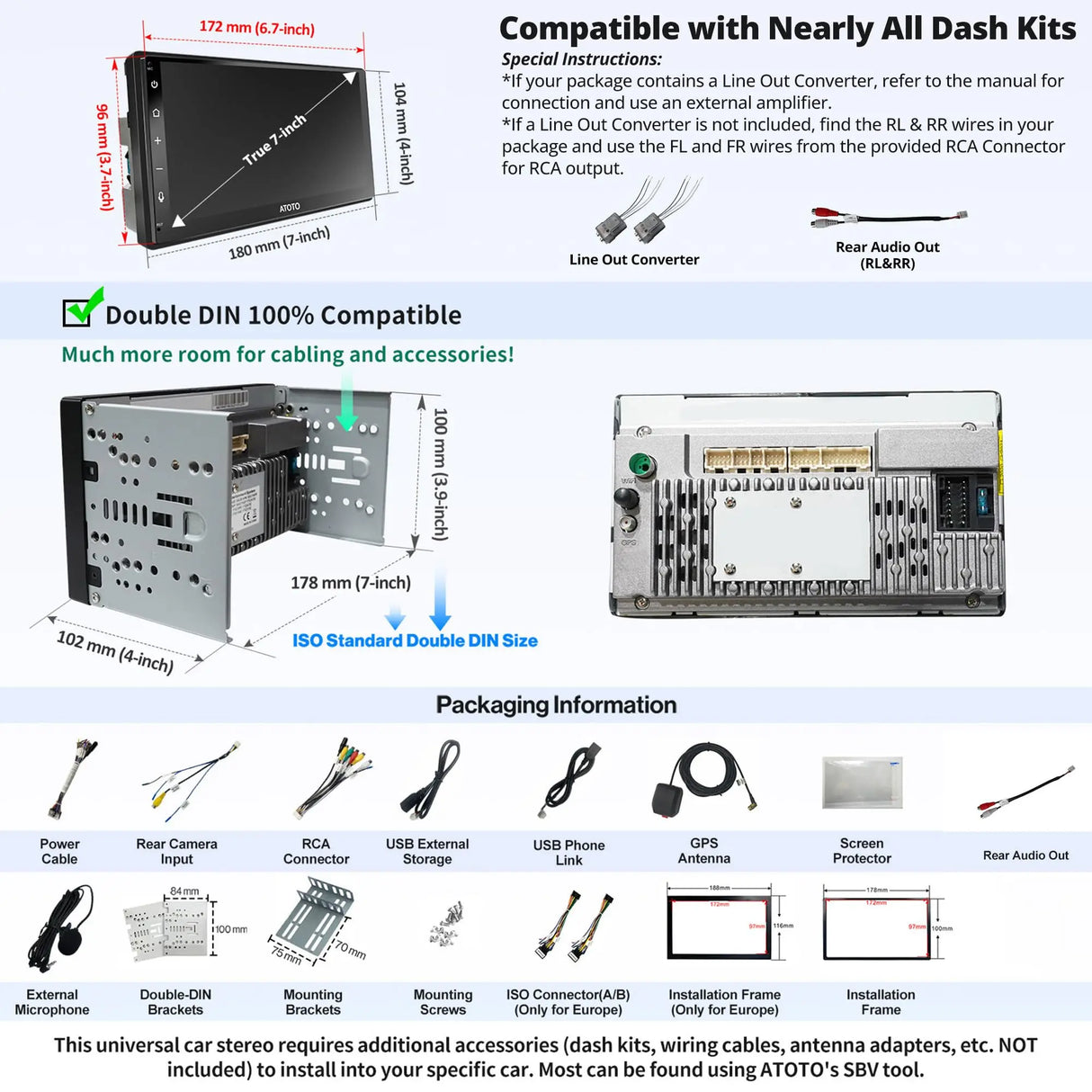 ATOTO A6G2B7PF 7" Autoradio 2 Din – QLED Touchscreen, DAB+ Radio, Bluetooth, 2G+32G, Wireless CarPlay e Android Auto Senza Fili, Tethering WiFi/BT/USB, GPS, Mirror Link, 36EQ DSP