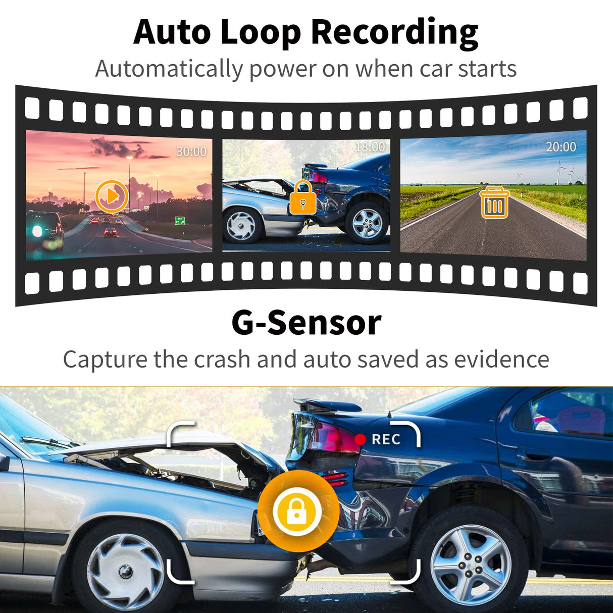 ATOTO AC-RCR01W 1080P Backup Camera - 150° Wide Angle, Night Vision, G-Sensor, for Select ATOTO P8 Series