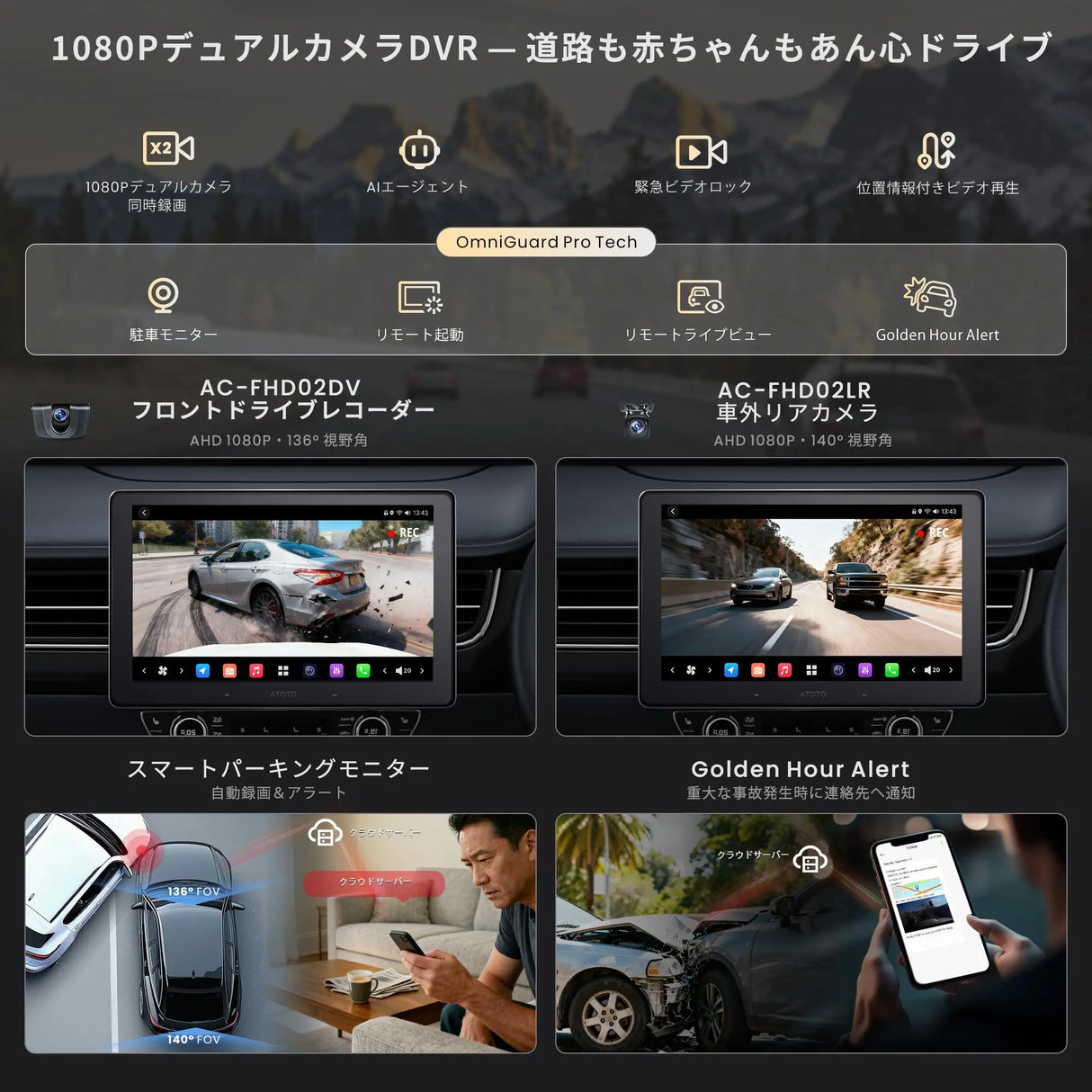ATOTO X10G110E-R3 10.1インチ AI Android ディスプレイオーディオ(1DIN/2DIN対応)2カメラ同時録画・無線CarPlay/Android Auto・4G LTE SIM対応・7.1.2ch/36バンドEQ・HDMI入力・ハイボルトRCA・8G+128G・デュアルBluetooth