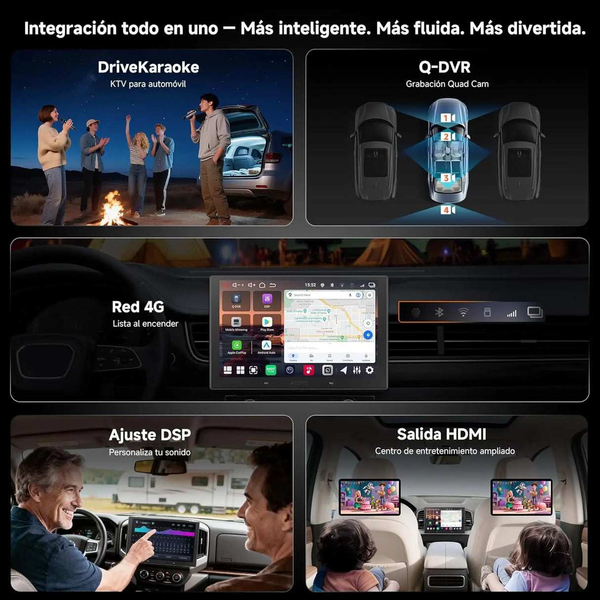 ATOTO V10G211OC 10 Pulgadas Android Radio Coche 2DIN, 6GB+128GB, Bluetooth 5.4/Wi-Fi, CarPlay y Android Auto inalámbricos