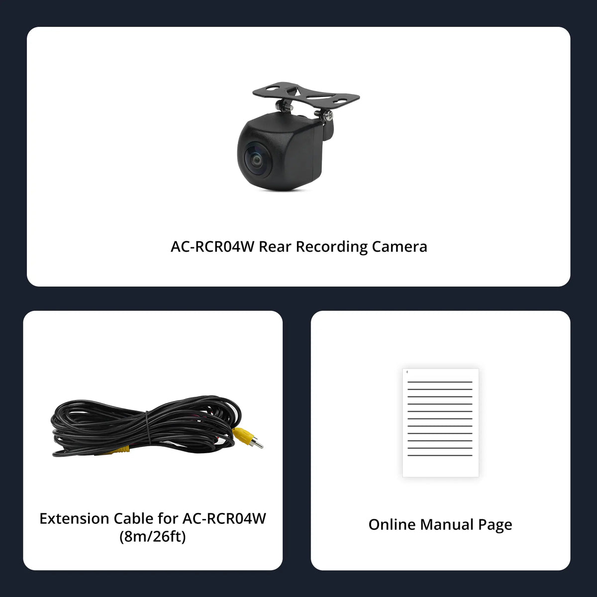 ATOTO AC-RCR04W 1080P Rear View Recording Camera – HDR, 145° Wide Angle, LRV, IP67 Waterproof, BLC, for S8 UN/MS/PN (S8L/Gen4/PN: Live Rear View & Reverse View Only, No Recording)