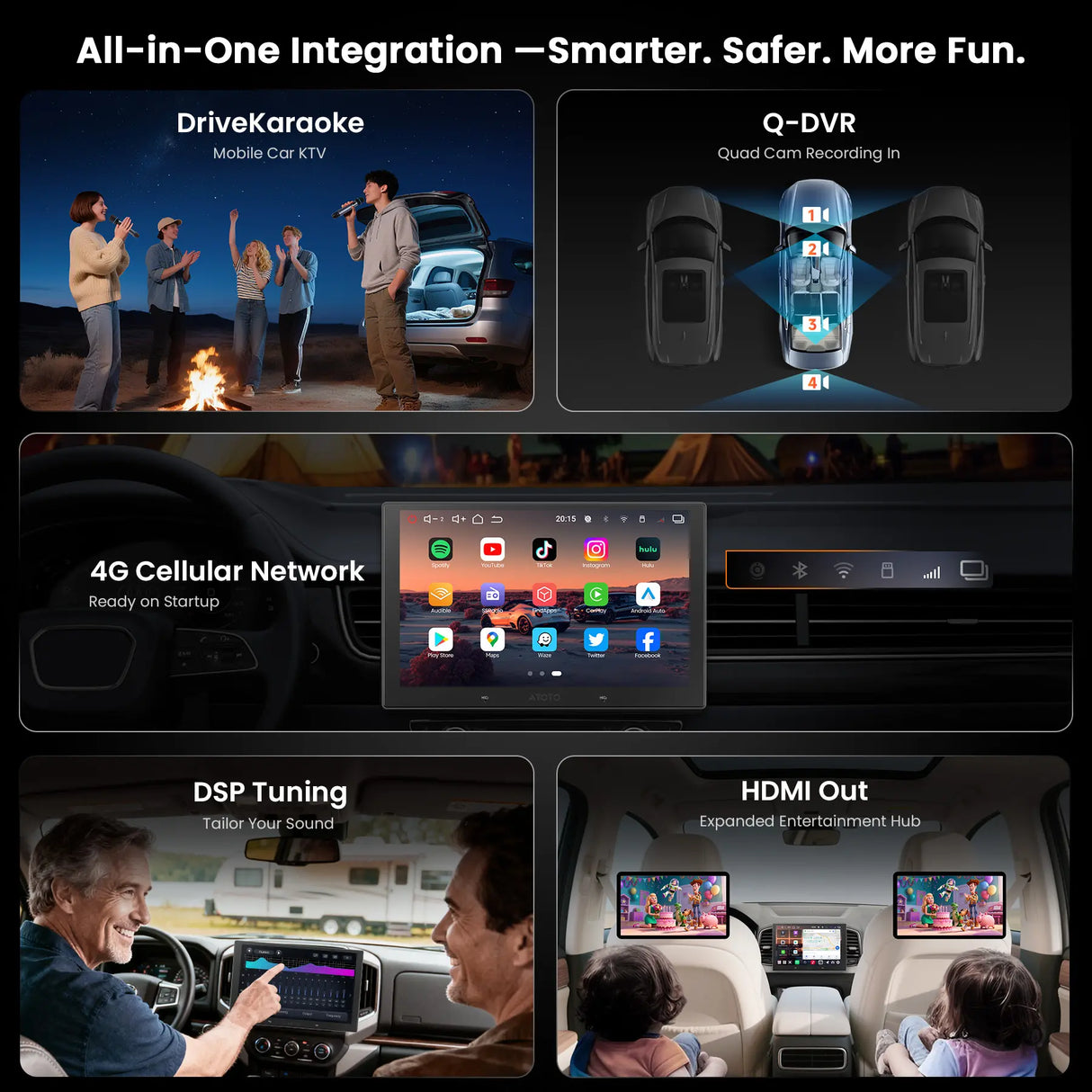 ATOTO V10G211OC 10inch Android Double Din Car Stereo, 6G+128G, Bluetooth 5.4/Wi-Fi, Wireless CarPlay&Android Auto