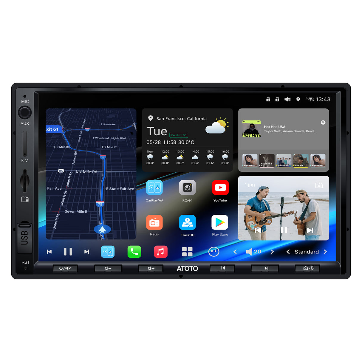 ATOTO 7inch Car Stereo,8G+128G Double Din Car Stereo ,Android in-Dash Navigation, ChatGPT AI Assistant, 4G LTE, Wireless Carplay & Android Auto, Dual Phone Connection & Bluetooth