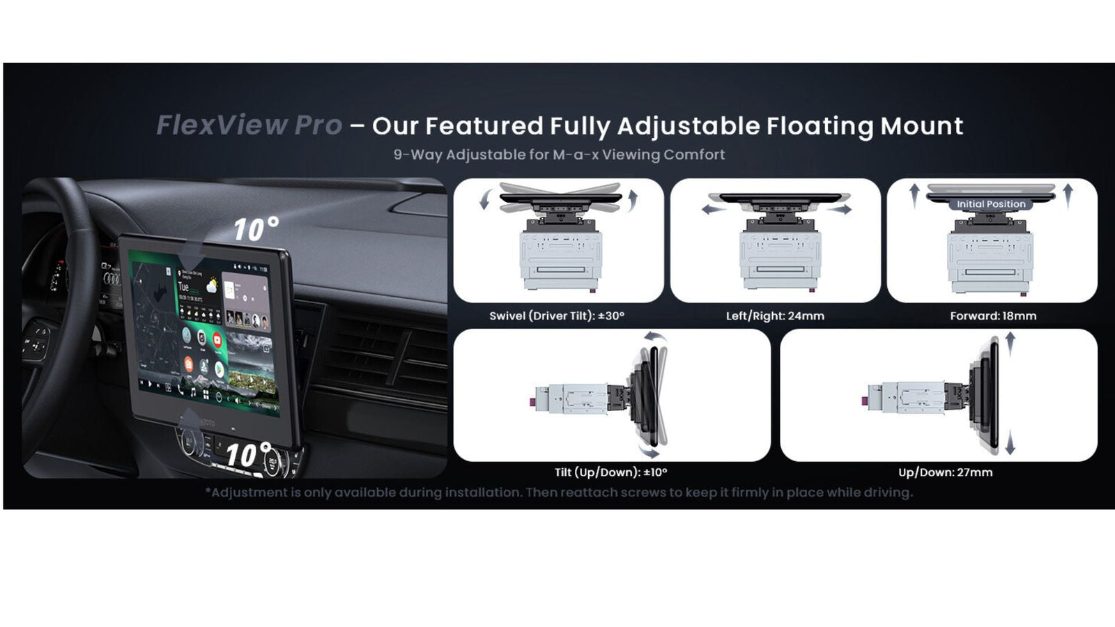 floating screen car stereo