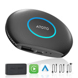 ATOTO CB6A-BK-S01 AI Box for CarPlay with Bluetooth OBD2 Scanner, 2025 Wireless CarPlay Adapter, YouTube, Plug & Play, AI Assistant, Dual Bluetooth, GPS Tracking, 4G LTE, 4GB+64GB