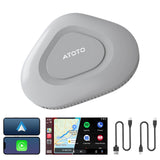 ATOTO AD3APL Adaptateur CarPlay & Android Auto Sans Fil 2-en-1 – Convertit CarPlay Filaire en Sans Fil, Plug & Play, Gris