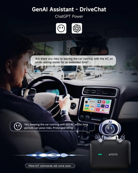 ATOTO CB4B-BK-S01 Magic AI Box Wireless CarPlay DriveChat Dual Bluetooth w/OBD2 Diag Scanner