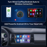 ATOTO CB6A-BK-S01 AI Box for CarPlay with Bluetooth OBD2 Scanner, 2025 Wireless CarPlay Adapter, YouTube, Plug & Play, AI Assistant, Dual Bluetooth, GPS Tracking, 4G LTE, 4GB+64GB