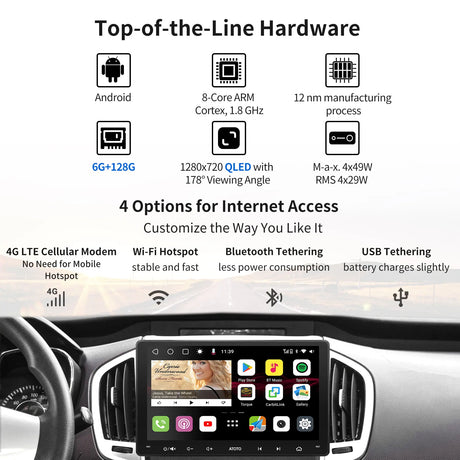 ATOTO S8G2099UN  9" QLED Double Din Android in-Dash Navigation, Wireless CarPlay & Android Auto, AI Voice Assistant, GPS Tracking, VSV&LRV, Built-in 4G LTE, 6G+128G, 4 * 49W Amp, 2 Bluetooth