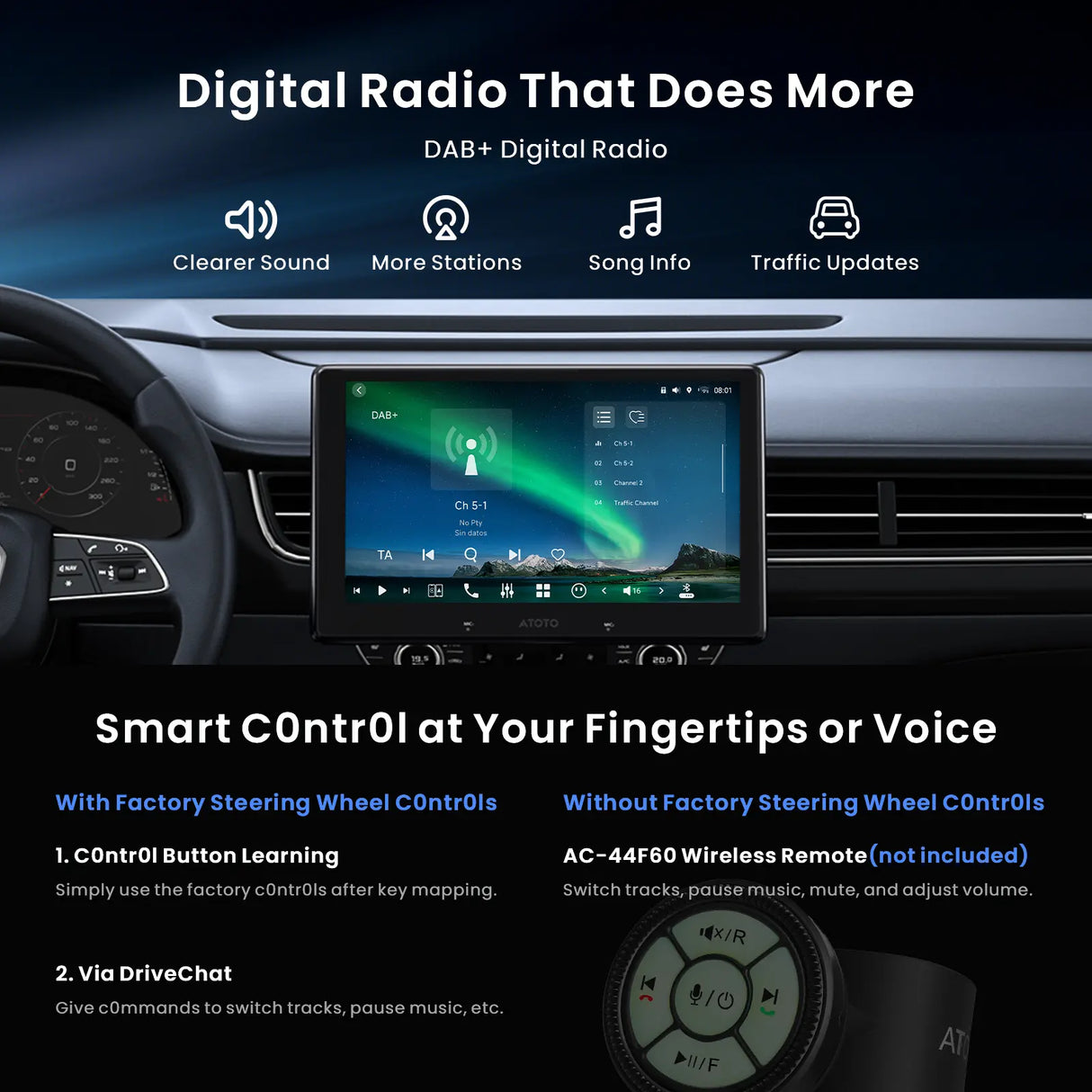 ATOTO X10G110E-R3 Car Stereo Android GPS 10" Radio 4G LTE AI Agent Front & Rear cameras