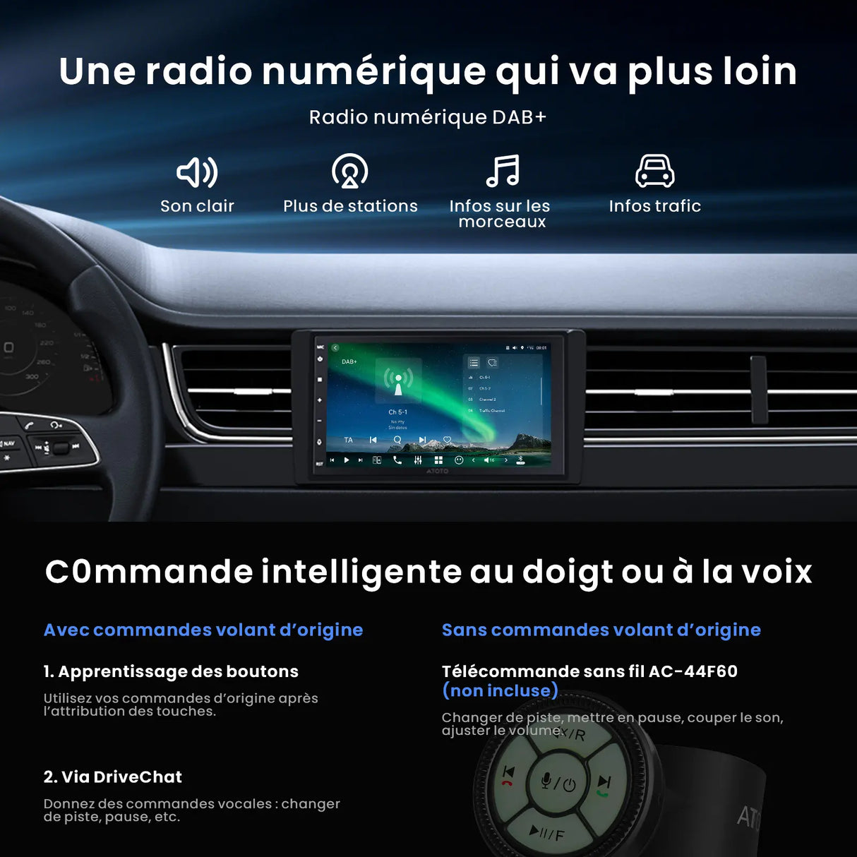 ATOTO X10G2B7E-R3 7" QLED Autoradio Android 2 Din, 8+128G, Carplay sans Fil & Android Auto, 4G LTE, Assistant Vocal IA, Suivi GPS, Microphone Double & Bluetooth,Dash Cam, LRV, Entrée HDMI