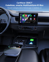 ATOTO KI-Box für kabelloses Apple CarPlay & Android Auto, 2 GB + 16 GB, YouTube, Netflix & Spotify, Dual-WLAN & Dual-Bluetooth, KI-Assistent, HDMI-Ausgang, USB, Plug & Play, OTA, Mini-OBD2, CB4CT, Sch