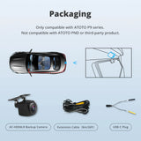 ATOTO AC-HD04LR Caméra de Recul Voiture 1080P HD, Vue Directe sur Écran, Vision Nocturne, Étanche IP67, Grand Angle 168°, Compatible Autoradios ATOTO P5/P9