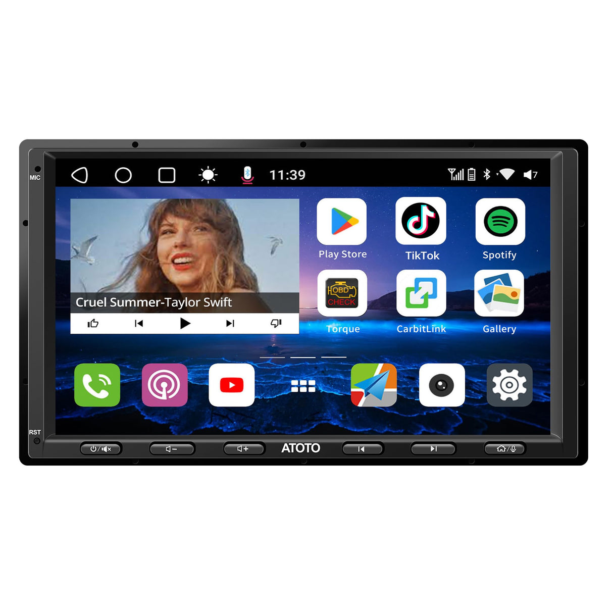 ATOTO S8G2A74MS 7" Double Din Car Stereo,QLED Touchscreen,Wireless CarPlay Android Auto, AI Chat ,SCVC, DSP/HDMI Out
