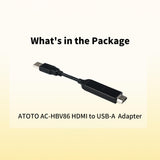 ATOTO AC-HBV86 Cavo adattatore da HDMI a USB A, 13.8cm/5.43 pollici, il collegamento di TV Box/Gamepad a dispositivi Android (serie X10 /P9 / A6 / S8), treaming di Serie TV, Film e Giochi