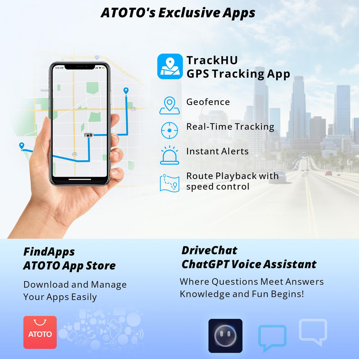 ATOTO 4G+32G Android Car Stereo Portable Carplay Android Auto Car Screen, 9 Inch QLED Touchscreen Car Radio with GPS Navigation, 4G LTE, Dual BT, SWC, External Microphone, P909PR