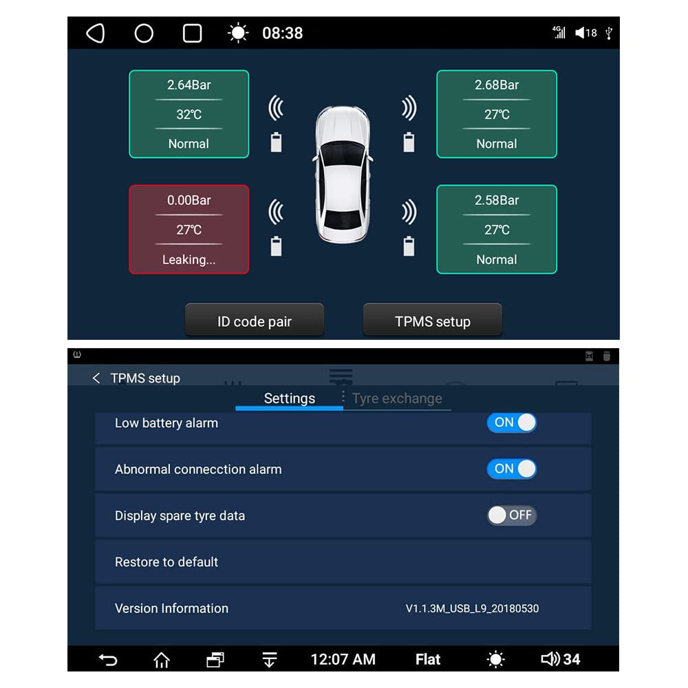 ATOTO AC-UTP1 USB TPMS センサー ディ モニター プレッション デイ ニューマティシステマ (センサー エステルノ) - ATOTO A5 / A6 / S8 / P9 / X10 ごとに仕様
