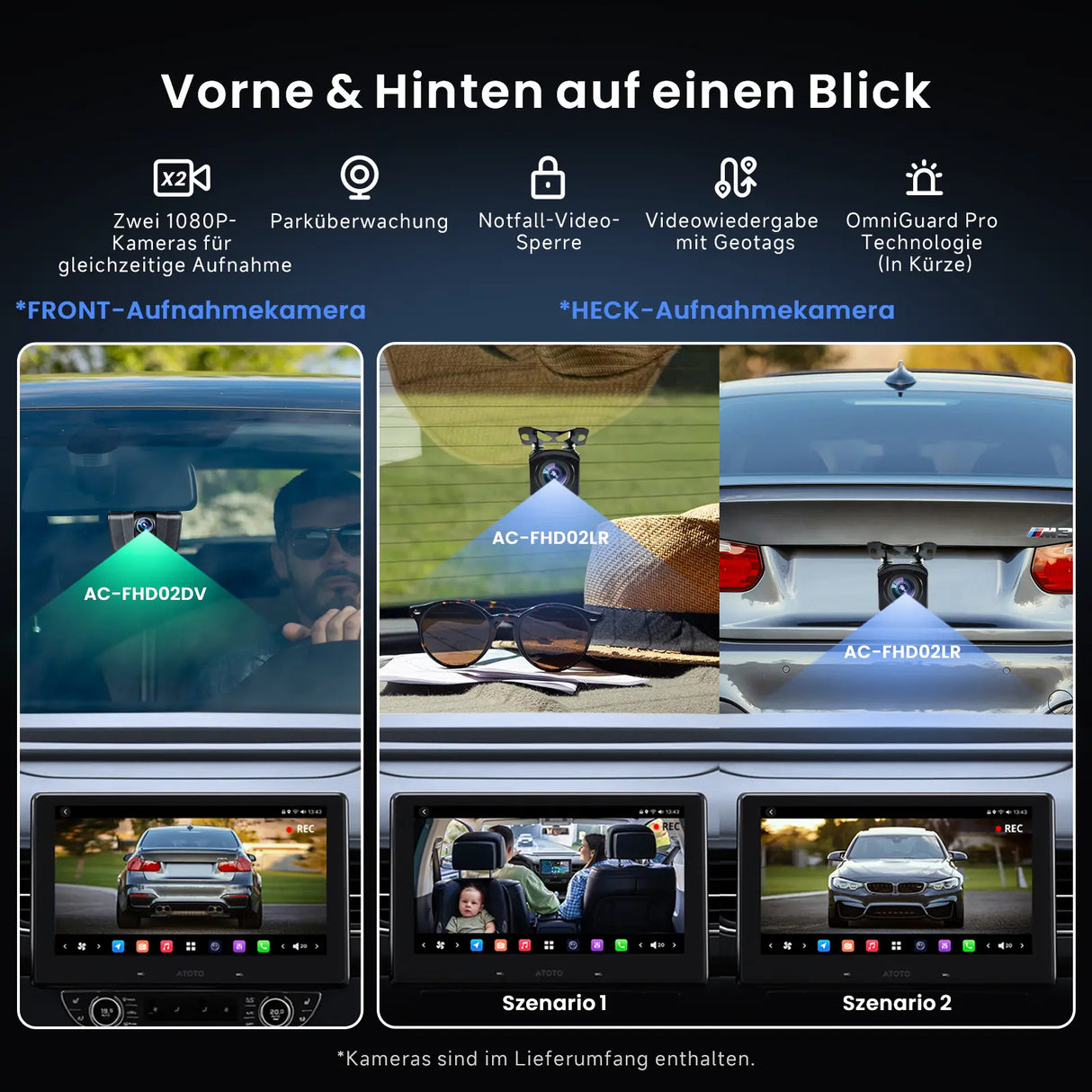 ATOTO X10 Android-Autoradio mit GPS, 10-Zoll-Display, 4G LTE, KI-Assistent sowie Front- und Rückfahrkamera