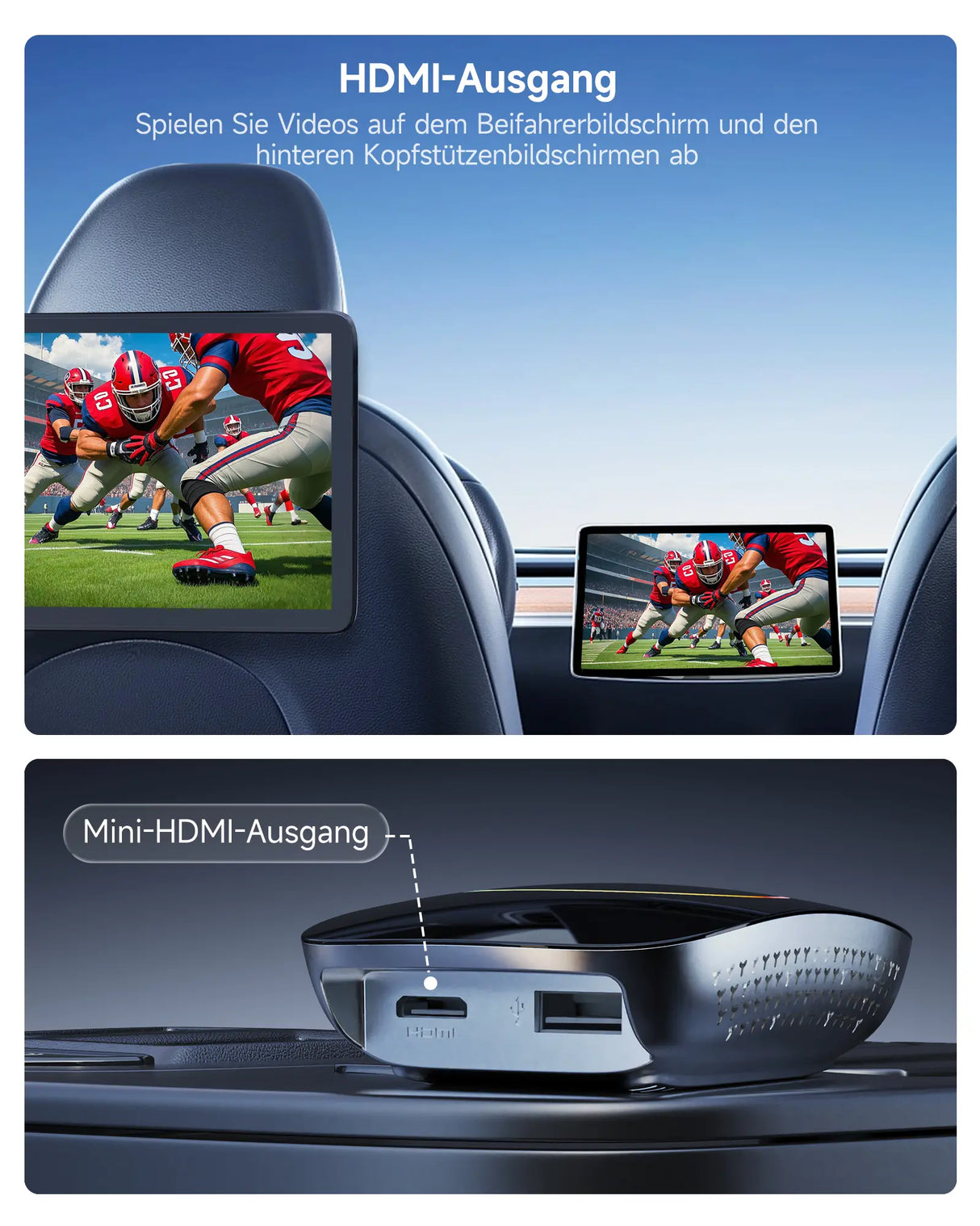 ATOTO KI-Box für kabelloses Apple CarPlay & Android Auto, 2 GB + 16 GB, YouTube, Netflix & Spotify, Dual-WLAN & Dual-Bluetooth, KI-Assistent, HDMI-Ausgang, USB, Plug & Play, OTA, Mini-OBD2, CB4CT, Sch