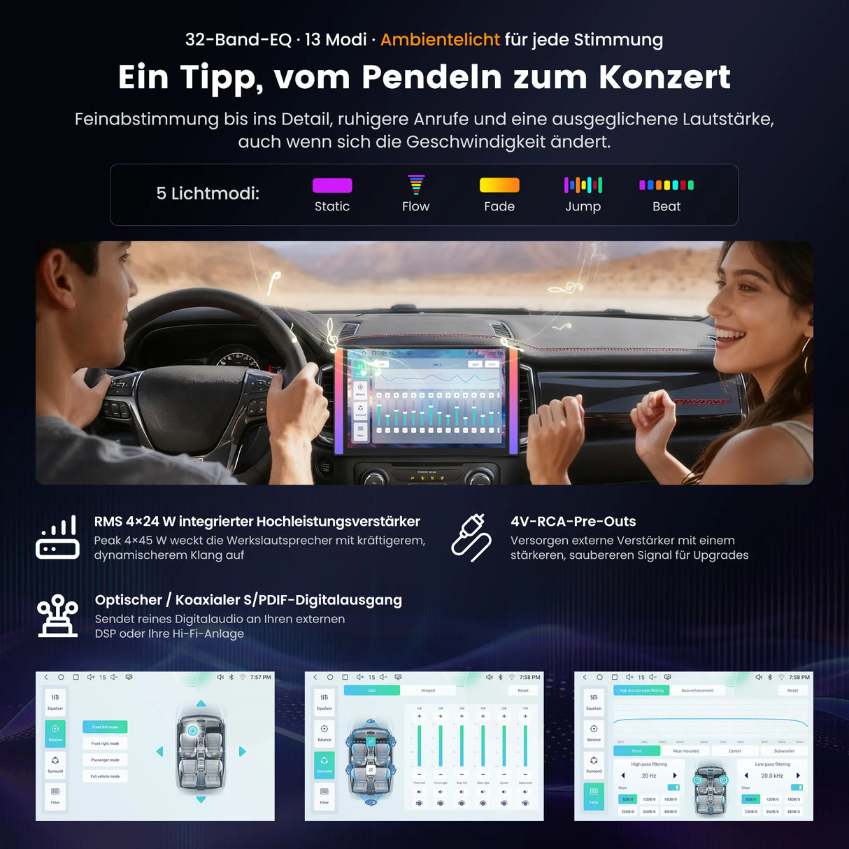 ATOTO A7G225PKL 12,5 Zoll Android Doppel-DIN Autoradio mit 4G LTE, 1920×1200 QLED-Touchscreen, 8-Core, kabelloses CarPlay & Android Auto, Hi-Fi DSP, 4V Pre-Out, HDMI-In/Out, S8 Gen4