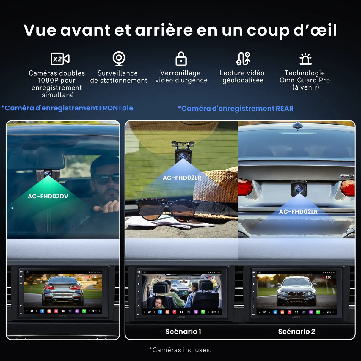ATOTO X10G2B7E-R3 7" QLED Autoradio Android 2 Din, 8+128G, Carplay sans Fil & Android Auto, 4G LTE, Assistant Vocal IA, Suivi GPS, Microphone Double & Bluetooth,Dash Cam, LRV, Entrée HDMI