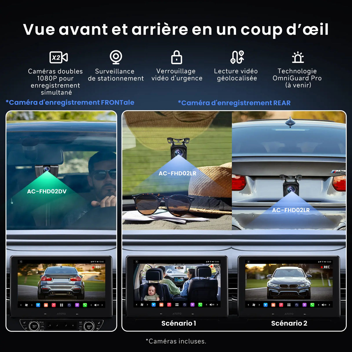 ATOTO X10G110E-R3 Car Stereo Android GPS 10" Radio 4G LTE AI Agent Front & Rear cameras