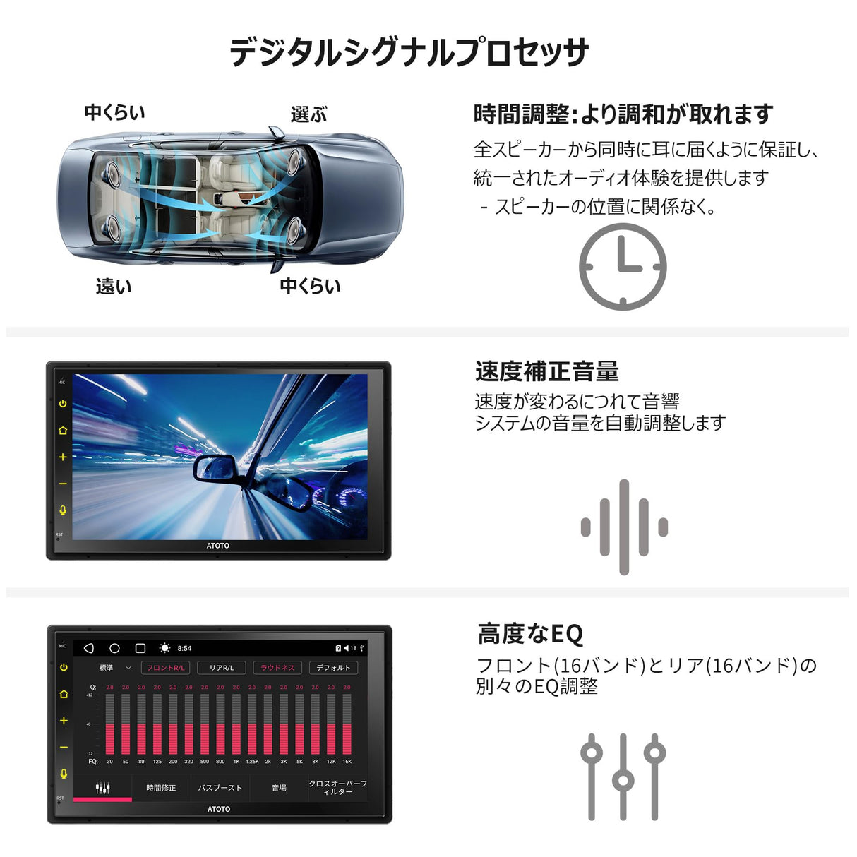 ATOTO S8 MS 2 Din Android カーステレオ、7インチ/QLED ディスプレイ、オーディオ一体型カーナビ、ワイヤレス Android Auto &amp; ワイヤレス CarPlay、GPS トラッキング、4G+32G、内蔵4G LTE セルラーモデム、WiFi/BT/USB テザリング、デュアル Bluetooth、 LRV、SCVC、S8G2B74MS