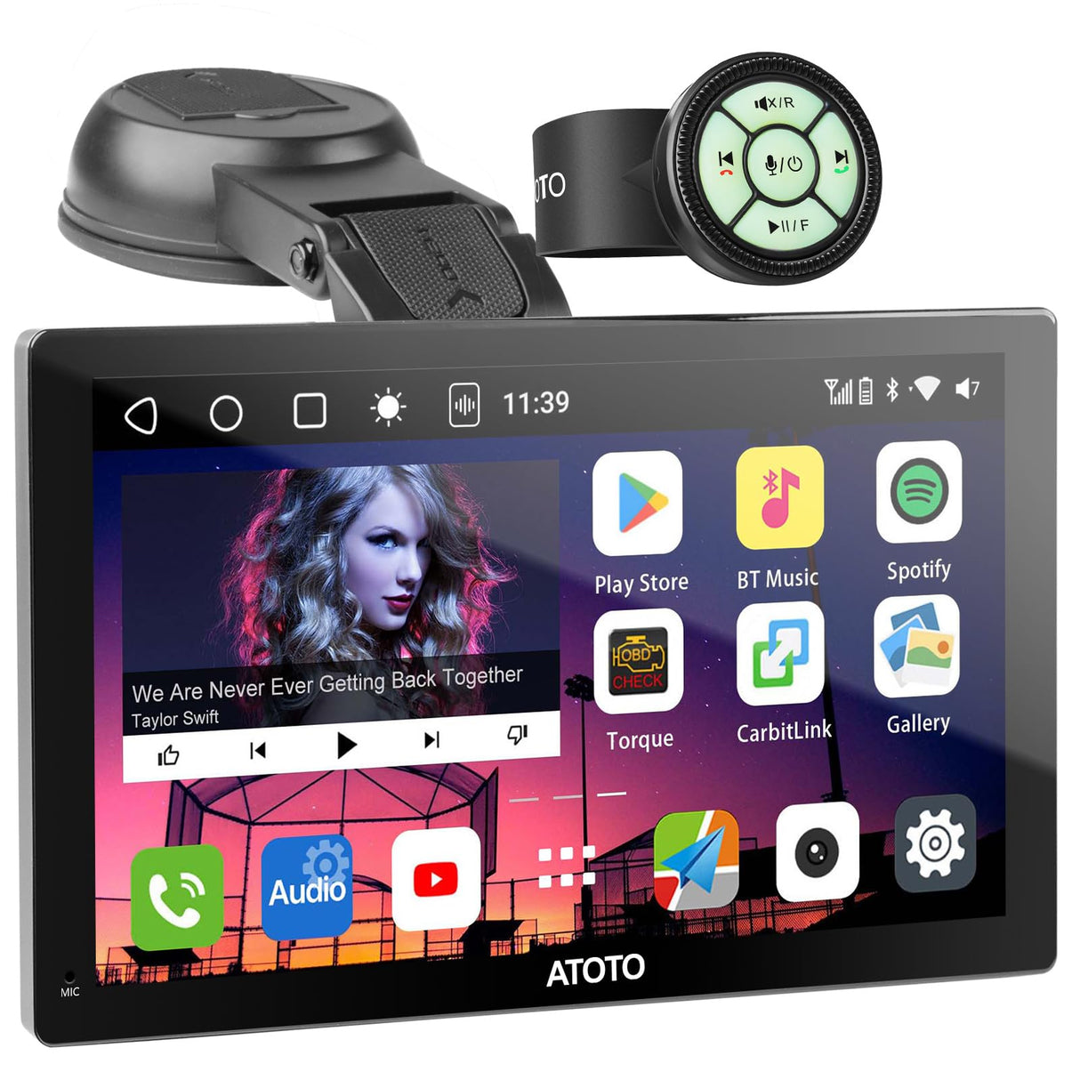 ATOTO P907PR 7-Zoll Tragbare Auto-Stereoanlage QLED Touchscreen, Wireless CarPlay &amp; Android Auto, MirrorLink, 4G LTE, GPS-Tracking, 4G+32G, HDMI-Eingang, Auto-Dimmer, Dual-Bluetooth