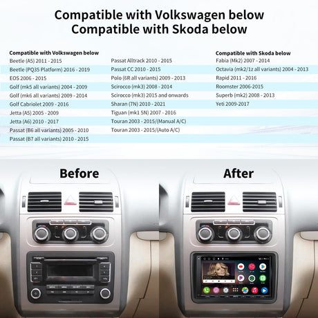 ATOTO A6PF 7inch Android Double Din Car Stereo Compatible with VW Volkswagen/Golf/Polo/Tiguan/Passat, Wireless Carplay & Wireless Android Auto, Dual Bluetooth, HD LRV, 2G+32G, A6VW07APF