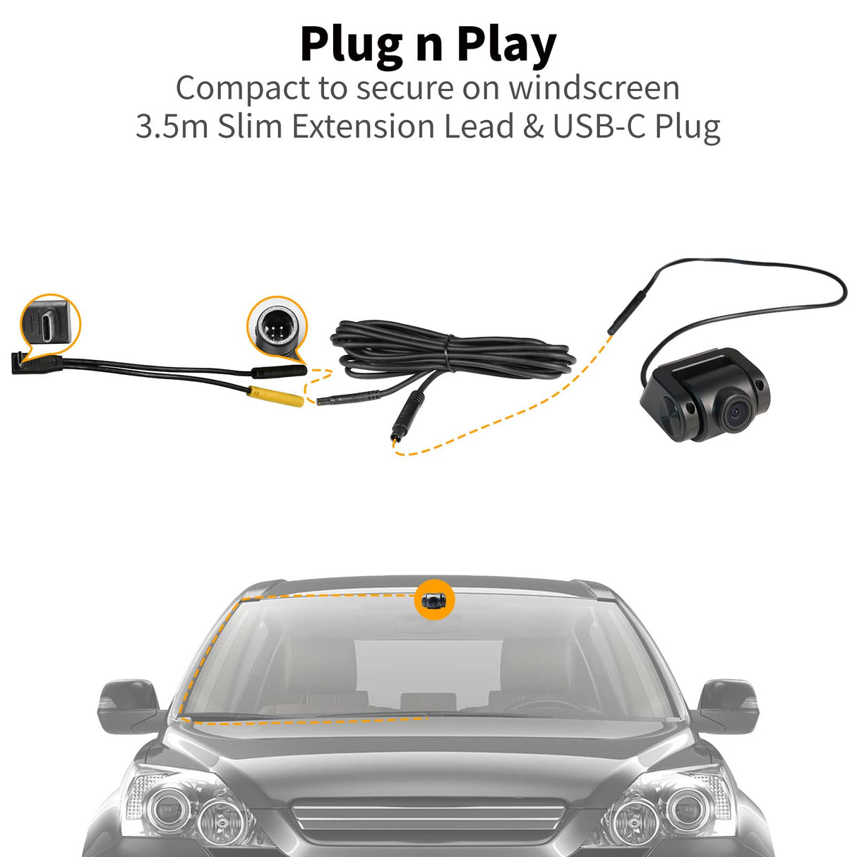 ATOTO AC-FCR01W Dash Cam 1080P - Caméra Voiture 150° HD, Vision Nuit, G-Sensor, Compatible ATOTO P8