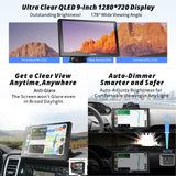 ATOTO 4G+32G Android Car Stereo Portable Carplay Android Auto Car Screen, 9 Inch QLED Touchscreen Car Radio with GPS Navigation, 4G LTE, Dual BT, SWC, External Microphone, P909PR