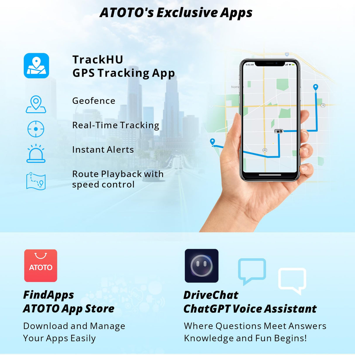 ATOTO P9 GPS pour Voiture 7" QLED - CarPlay/Android Auto Sans Fil, 2+32Go, WiFi, Double Bluetooth, HDMI