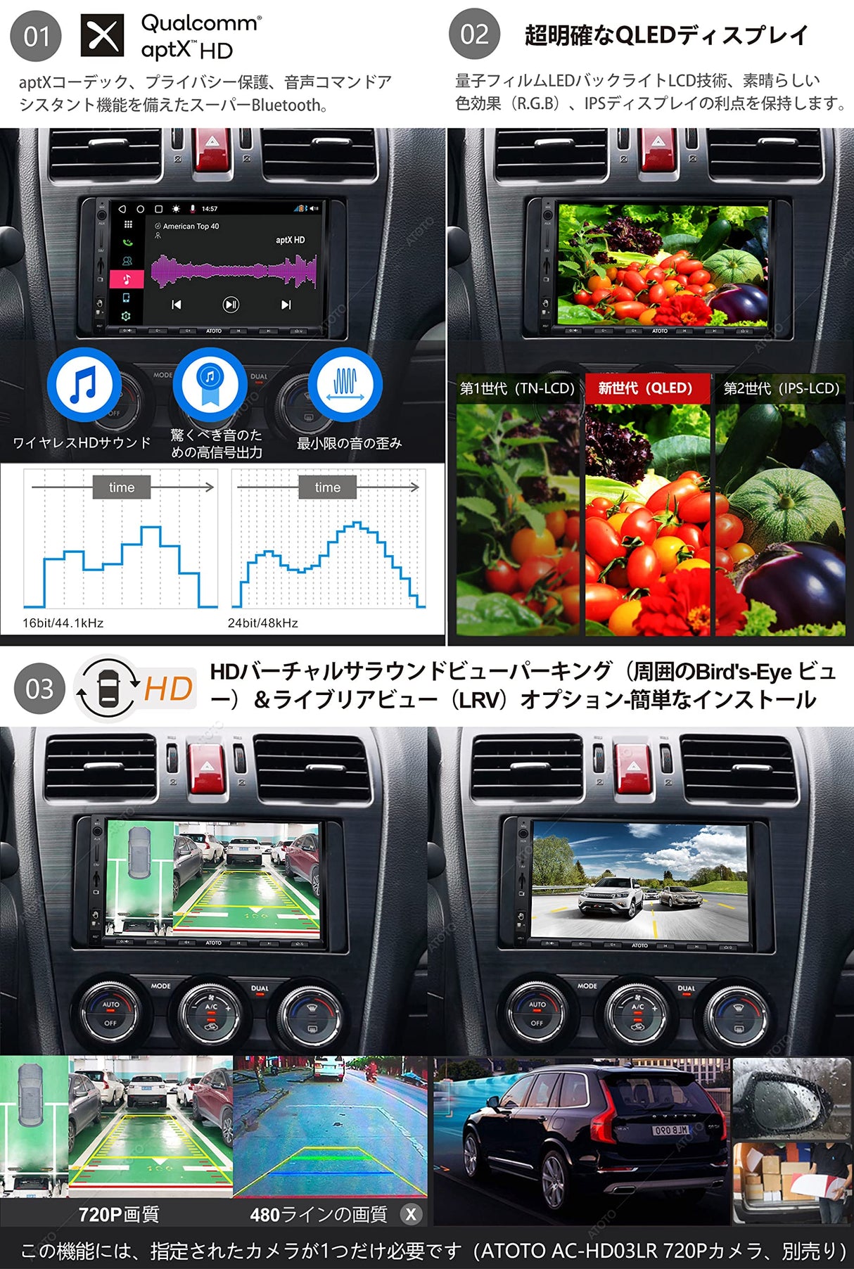 [S8 Ultra] ATOTO S8カーナビ - 7インチQLED、Android Auto/無線CarPlay、4G内蔵、ジェスチャー認識、高性能CPU、aptX HDデュアルBluetooth、急速充電、VSV駐車サポート、512GB SD対応、S8G2A78UL