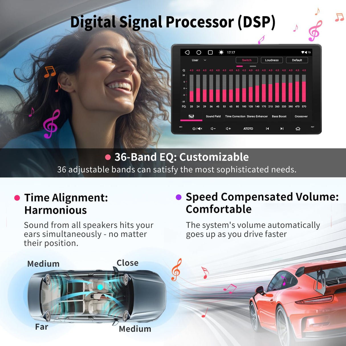 ATOTO A6G209PF 9" Android Double Din Car Stereo, Wireless CarPlay & Wireless Android Auto, Mirror Link, GPS Tracking，in-Dash Navigation, Dual Bluetooth, HD LRV, 2G+32G