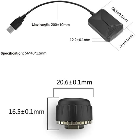 ATOTO AC-UTP1 Sensori TPMS USB per Monitoraggio Pressione Pneumatici (Sensori Esterni) – Compatibile con ATOTO A5/A6/S8/P9/X10