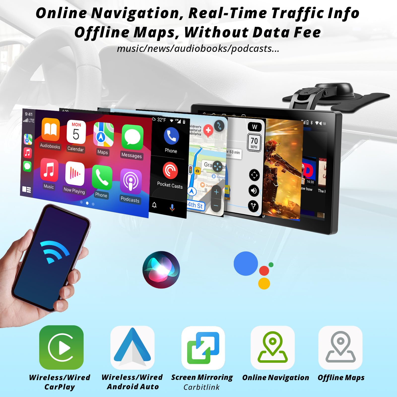 ATOTO P9 Autoradio Per Auto Portatile Android Da 7 Pollici QLED, CarPlay & Android Auto Wireless 2+32GB, Mirror Link, Tracciamento GPS, Bluetooth ATOTO P9 Autoradio Per Auto Portatile Android Da 7 Pollici QLED, CarPlay & Android Auto Wireless 2+32GB, Mirror Link, Tracciamento GPS, Bluetooth