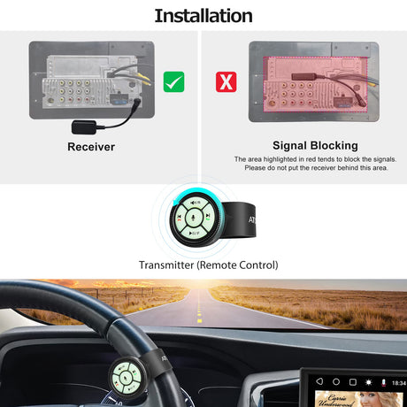 ATOTO AC-44F5 Telecomando wireless stile cinturino con pulsanti luminosi, Plug and Play - Solo per autoradio ATOTO (X10, F7 e S8), non compatibile con la versione ATOTO A5 / A6 / S8 PN / S8 UN / S8 MS