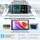 ATOTOZONE 7" AI Android Double Din Car Stereo, 8G+128G Audio Head Unit Navigation, 4G LTE, Wireless Carplay & Android Auto, Dual Phone Connection& BT, 36B-EQ, HDMI Input,with Backup Cam, X10G2A7E-R2