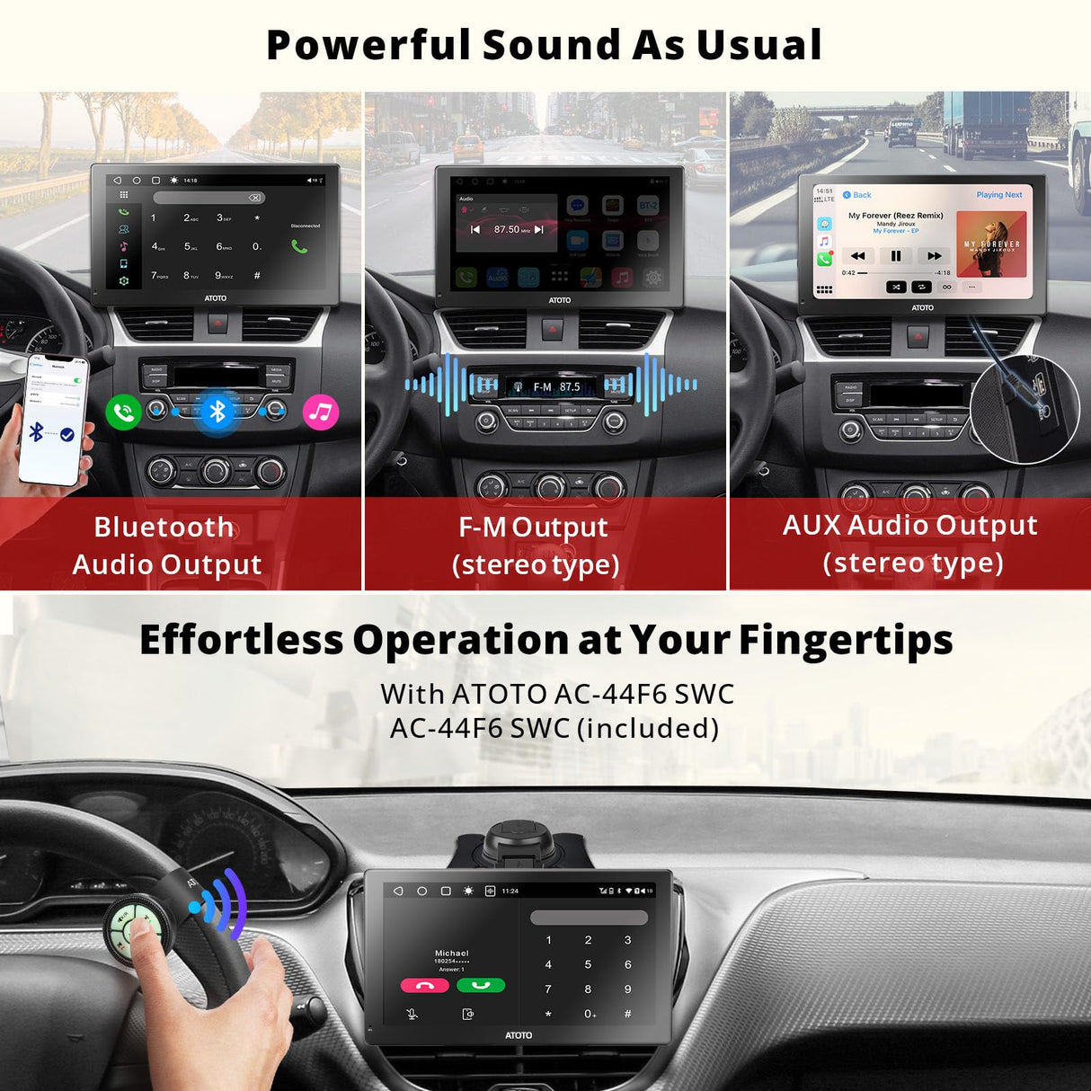 ATOTO P907PR 7-Zoll Tragbare Auto-Stereoanlage QLED Touchscreen, Wireless CarPlay &amp; Android Auto, MirrorLink, 4G LTE, GPS-Tracking, 4G+32G, HDMI-Eingang, Auto-Dimmer, Dual-Bluetooth