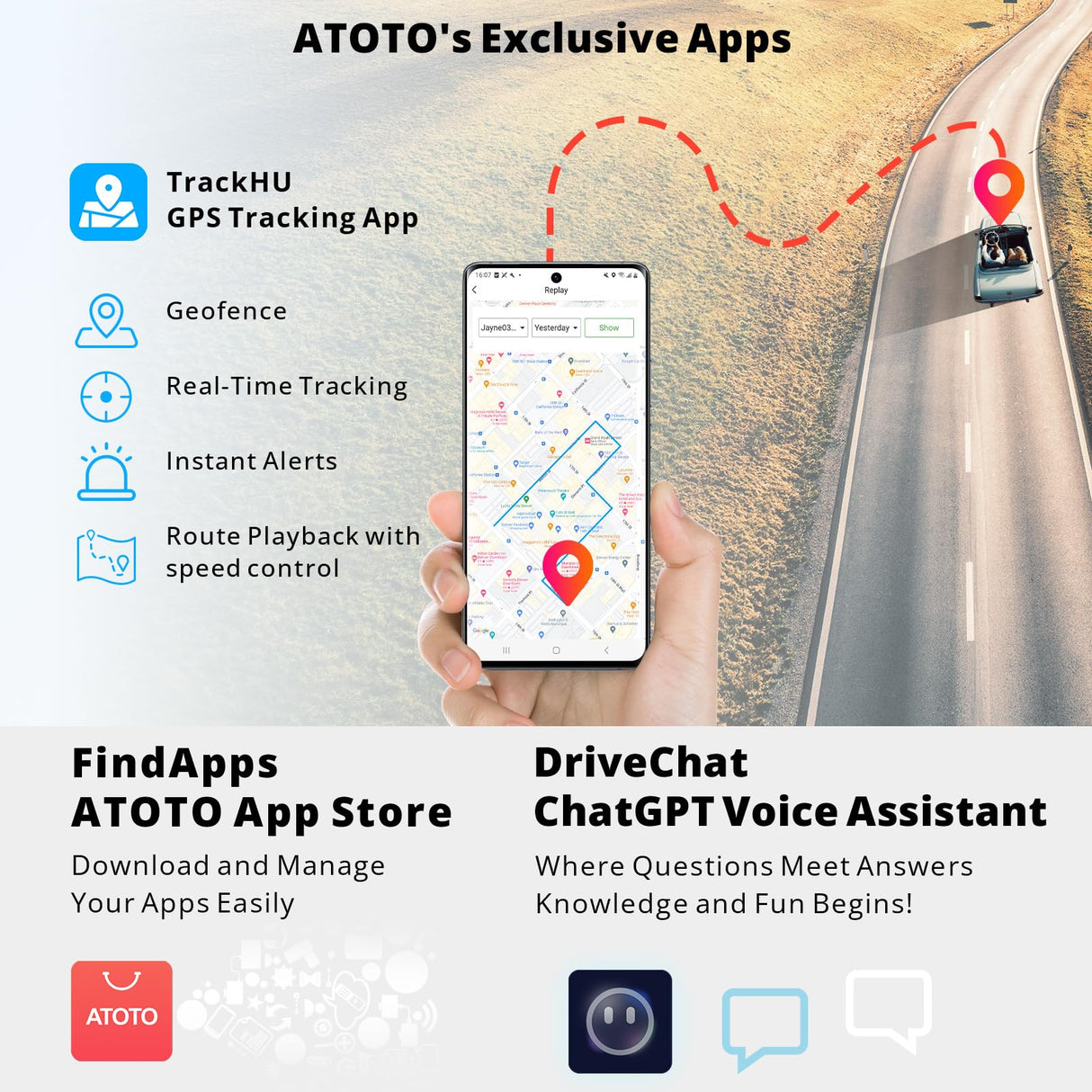 ATOTO P907PR 7-Zoll Tragbare Auto-Stereoanlage QLED Touchscreen, Wireless CarPlay &amp; Android Auto, MirrorLink, 4G LTE, GPS-Tracking, 4G+32G, HDMI-Eingang, Auto-Dimmer, Dual-Bluetooth