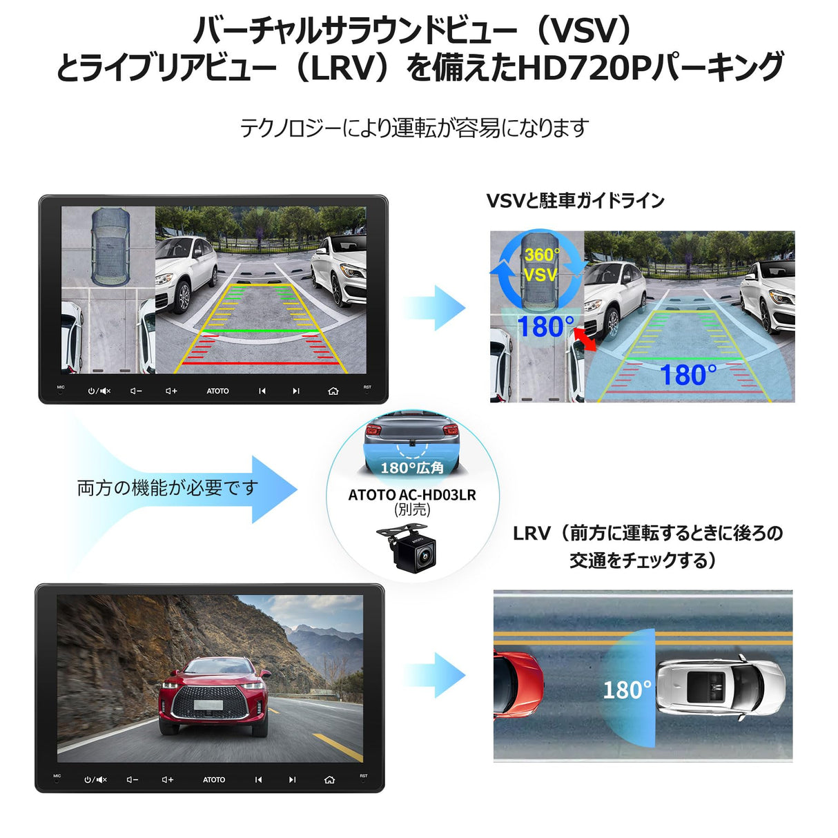 [9インチQLED] ATOTO S8MS 2 DIN Android カーナビ、カーオーディオレシーバー、ワイヤレス Android Auto &amp; ワイヤレス CarPlay、1280*720 ディスプレイオーディオ、4G+32G、内蔵4G LTE、WiFi/BT/USB テザリング、デュアル Bluetooth、GPS トラッキング、HD LRV、SCVC、S8G2094MS 