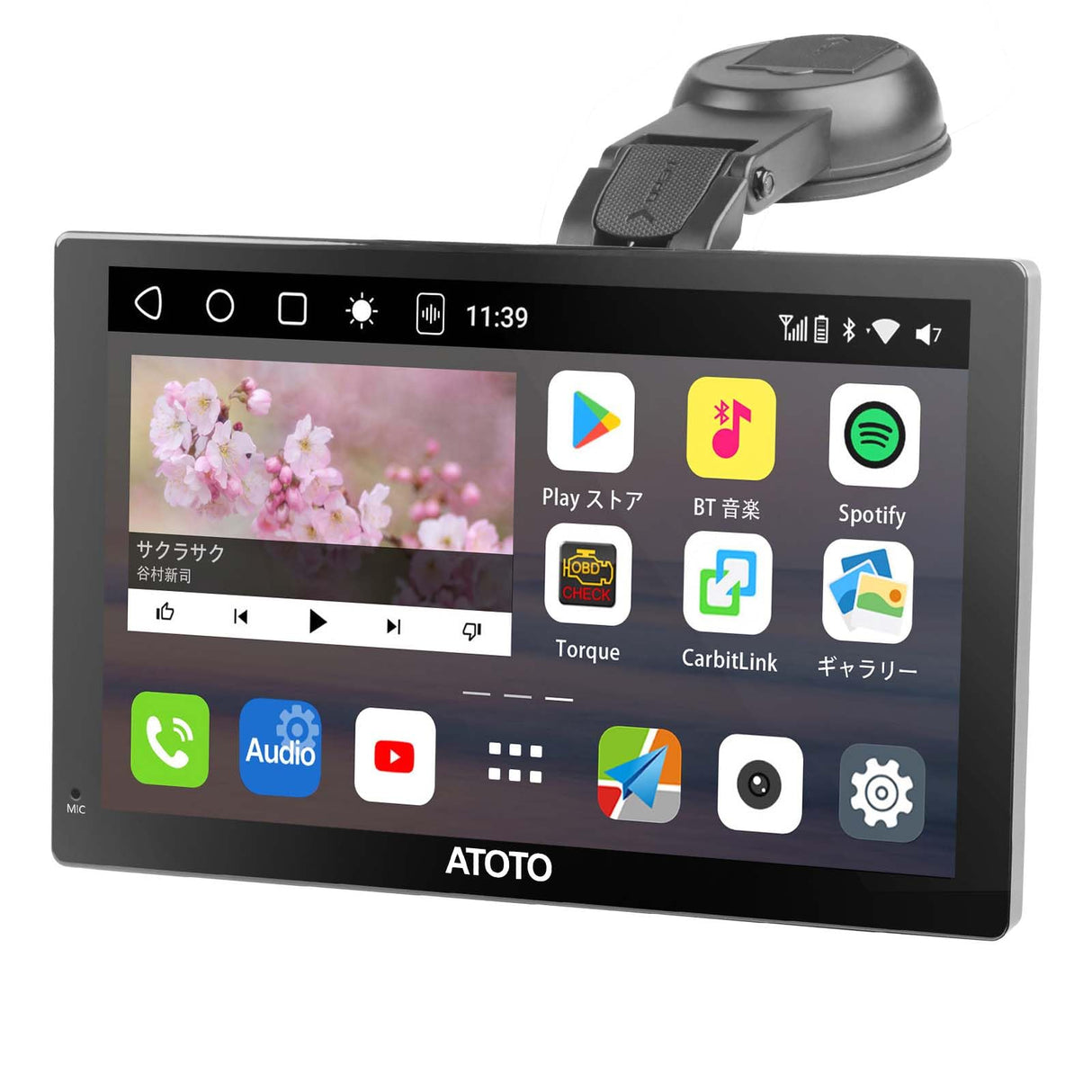ATOTO P9 9インチ QLED ポータブルカーステレオ、2+32GB 無線CarPlay＆Android Auto、Wi-Fiホットスポット、USB、デュアルBluetooth、GPS追跡、HDMI入力、4つのオーディオ出力、SWC、オートディミング、P909SD