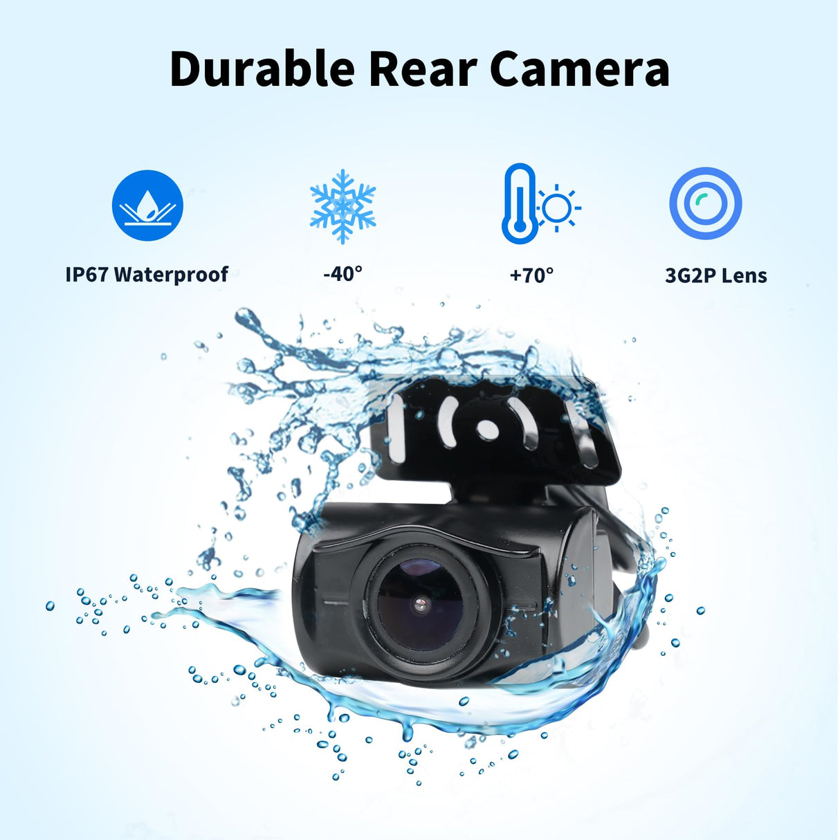 ATOTO WRC-HD10LR Wireless Backup Camera, 140° Wide Angle, AHD 720P Night Vision, Stable Signal for Cars/SUVs/Trucks