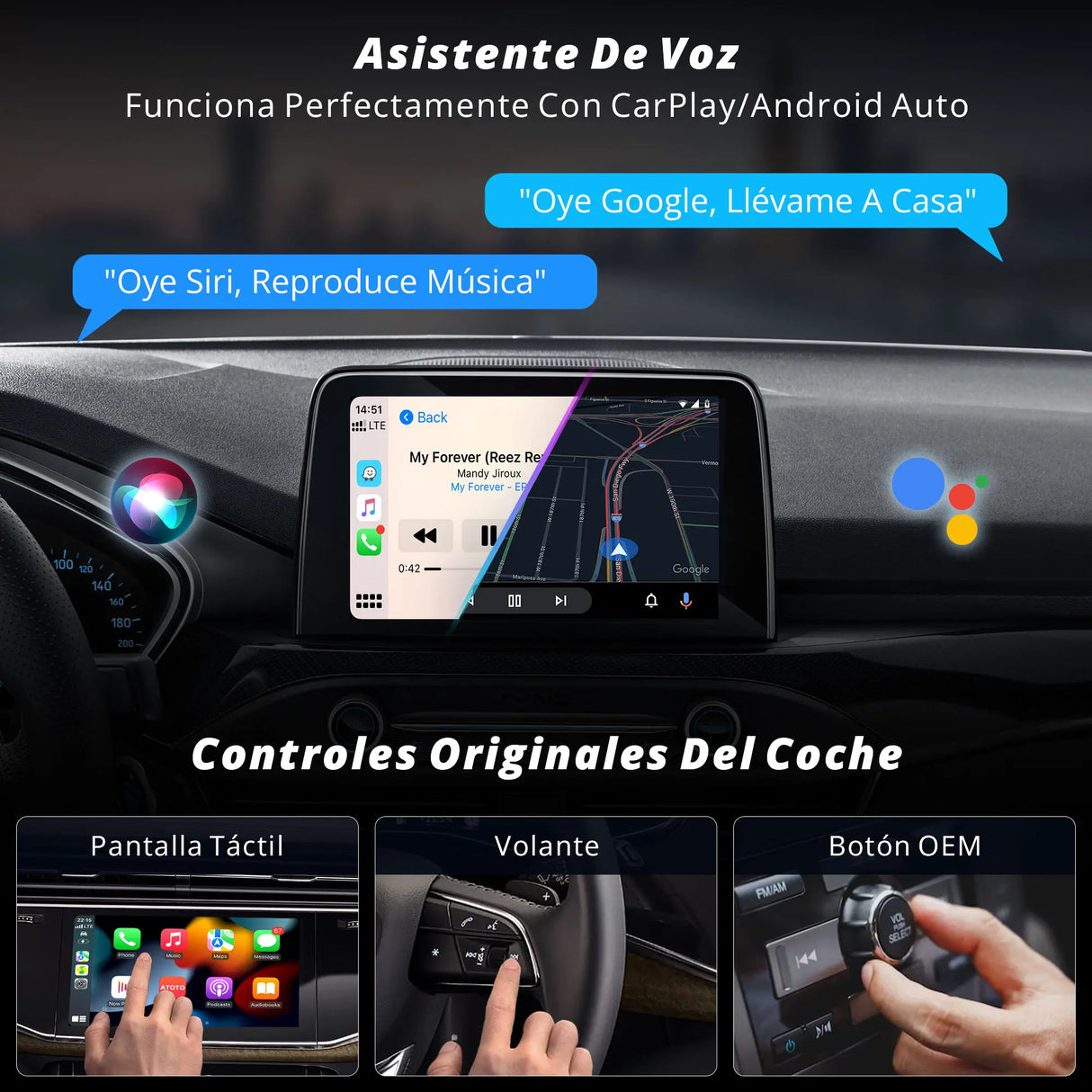 ATOTO AD3APL-GY Magic Box: CarPlay y Android Auto inalámbricos 2 en 1; convierte CarPlay con cable a inalámbrico; instalación sencilla (Plug & Play)