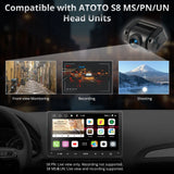 ATOTO AC-FCR04W 1080P Front Camera, 150° Wide Angle, Night Vision, Loop Recording, Supports Up to 128GB, Compatible with S8 UN/MS/PN/S8L, S8 PN only for Front-View Monitoring