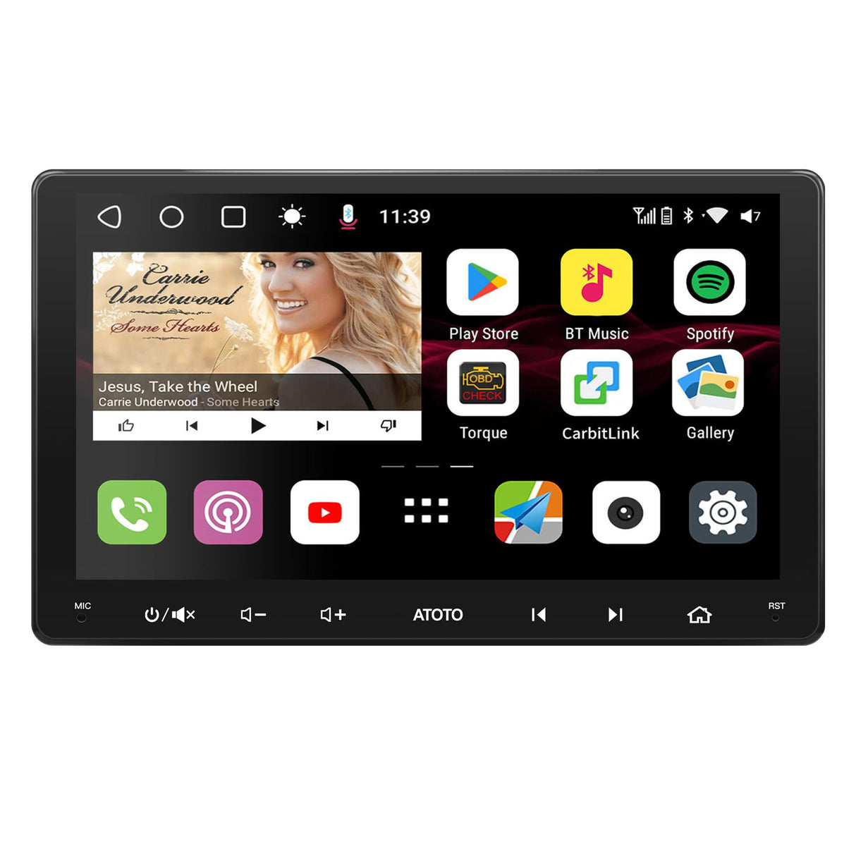 ATOTO S8 9" QLED Doppio DIN Android GPS per auto, CarPlay senza fili & Android Auto, 4G LTE integrato, 6G+128G, 2 Bluetooth con aptX HD, Assistente vocale AI, Tracciamento GPS, LRV, S8G2099UN