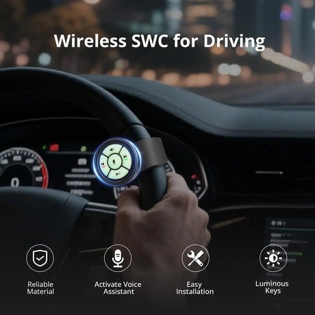 ATOTO AC-44F8 Universal Steering Wheel Remote Control with Custom Key Mapping & Luminous Buttons